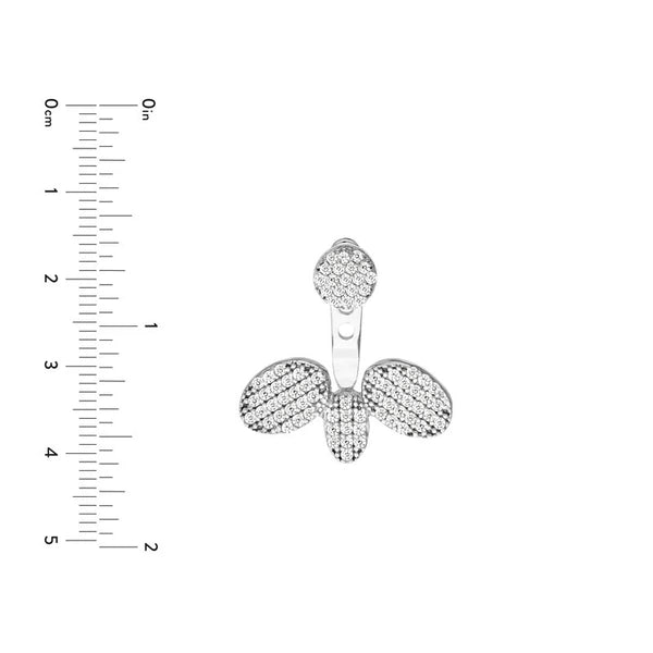 Sterling Silver CZ Diamond-Shape/Oval Trio Earring Jackets