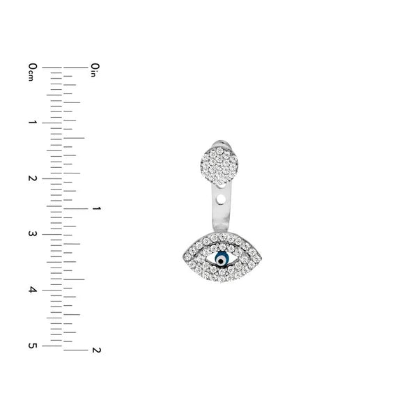 Sterling Silver CZ Diamond-Shape/Evil Eye Earring Jackets