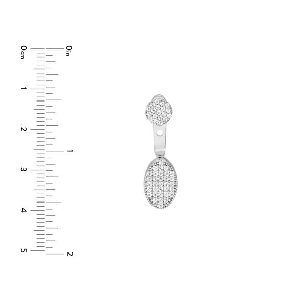 Sterling Silver CZ Teardrop and Oval Earring Jackets