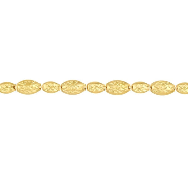 Diamond-Cut Hollow Bead Link Bracelet