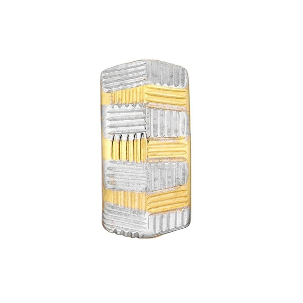 Two-tone Weaved Earrings on Leverback