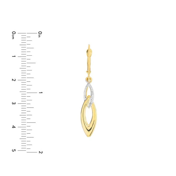 Two-tone Double Marquise Drop Earrings