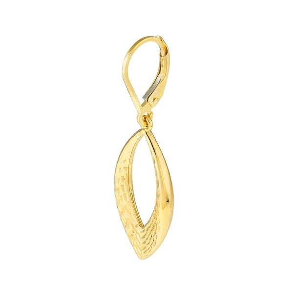 Diamond-Cut Open Marquise Drop Earrings