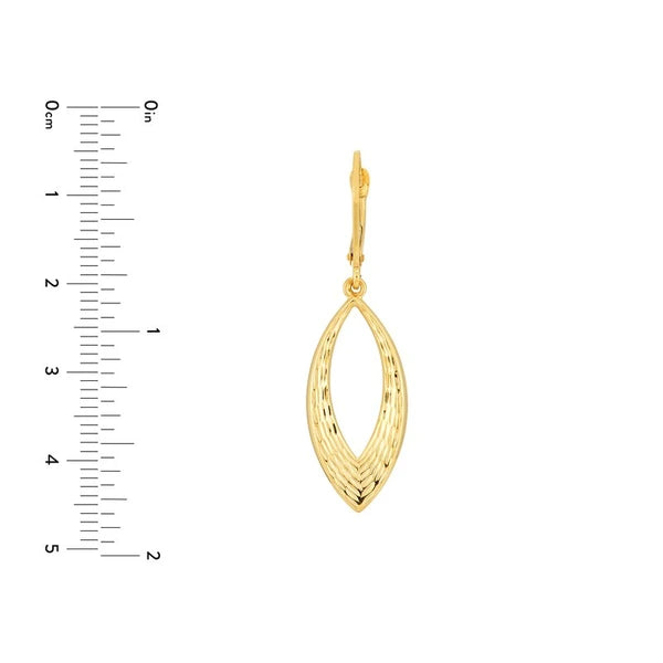 Diamond-Cut Open Marquise Drop Earrings