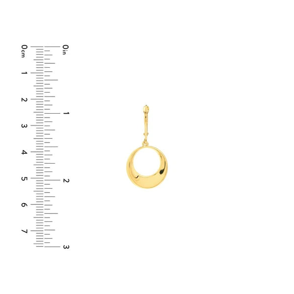 Puffy Tapered Circle Drop Earrings