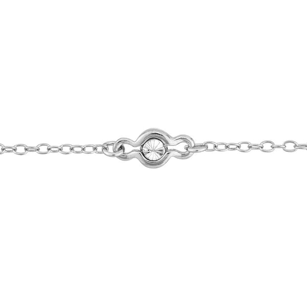 Sterling Silver Diamond Illusion Stations Anklet