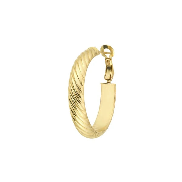 Textured Hoop Earrings with Omega Back