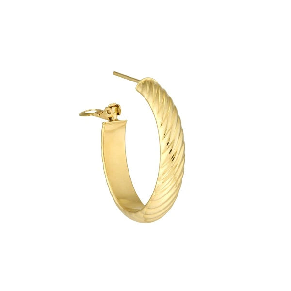 Textured Hoop Earrings with Omega Back