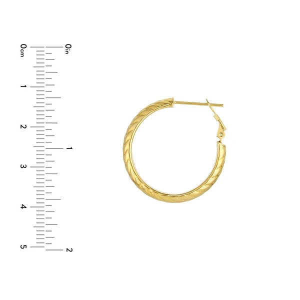Textured Hoop Earrings with Omega Back