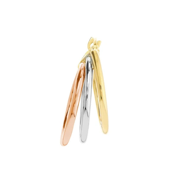 Tri-Color Triple Hoop Earrings