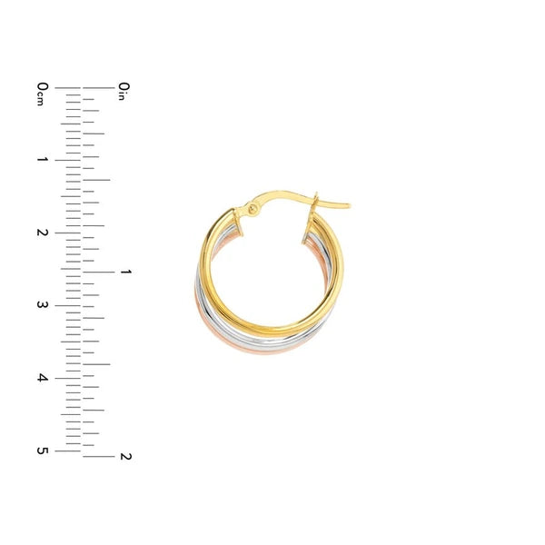 Tri-Color Triple Hoop Earrings