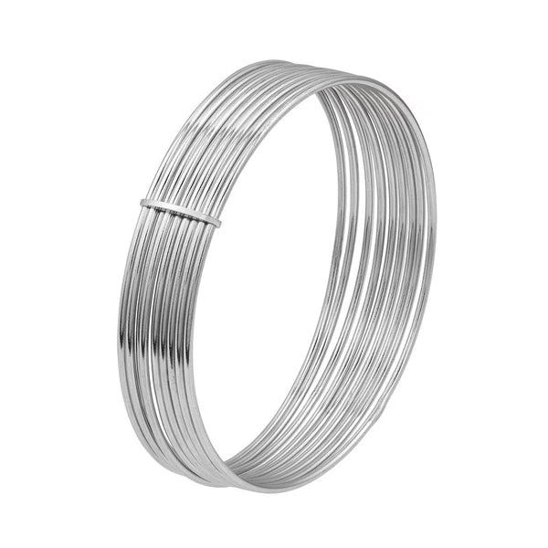 Sterling Silver Nine-Piece Stackable Bangle Set