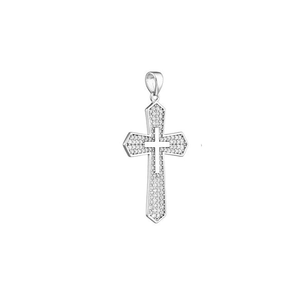 Large CZ Cross and Small Cross Pendant