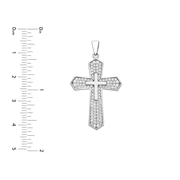 Large CZ Cross and Small Cross Pendant