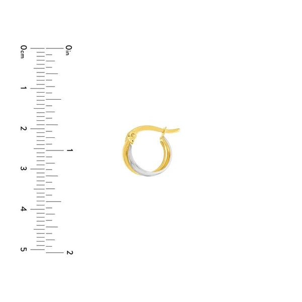 Two-tone Side-by-Side Mini Hoop Earrings