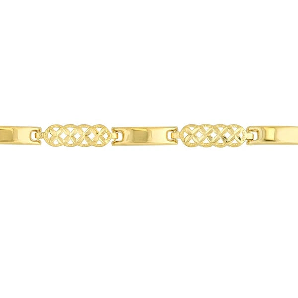 Polished and Diamond-Cut Bar Bracelet