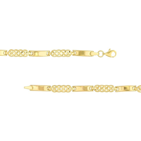 Polished and Diamond-Cut Bar Bracelet
