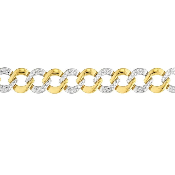 Two-Tone Flat Round Link Stampato Bracelet
