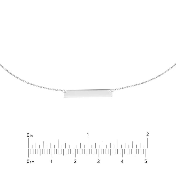 Sterling Silver Engravable Mini Bar Adjustable Choker