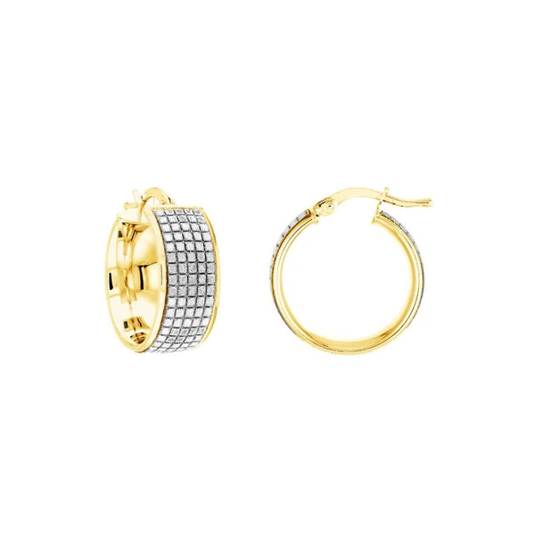 Plated Sterling Silver Five-Row Sparkle Hoops