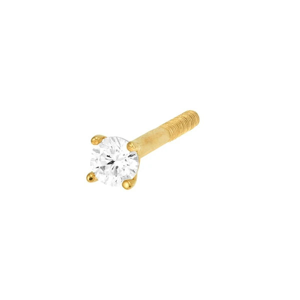 Child's Four-Prong CZ Stud Earrings with Screw Back