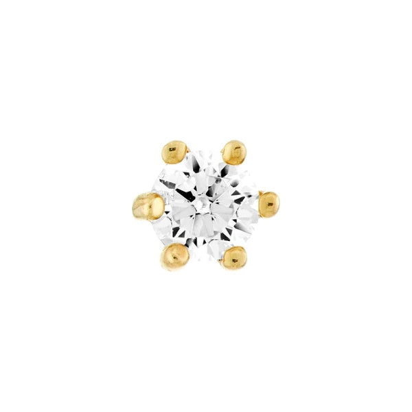 Child's Six-Prong CZ Stud Earrings with Screw Back