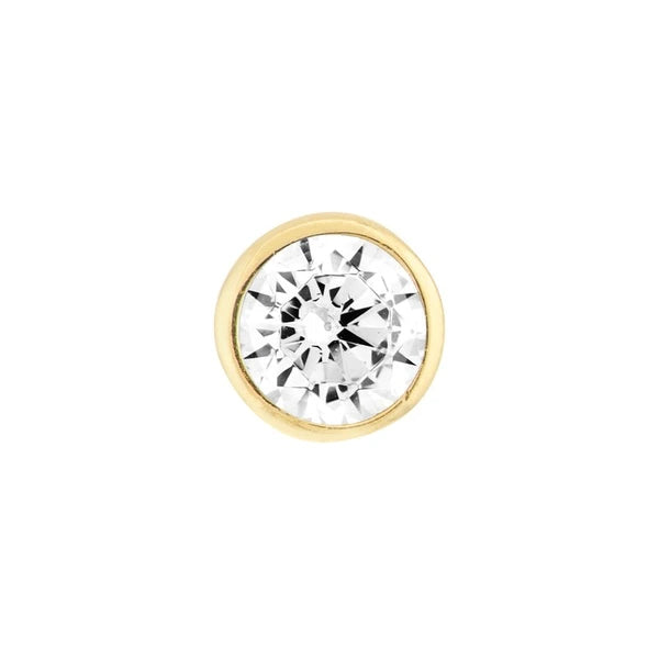 Child's Bezel Set CZ Stud Earrings with Screw Back