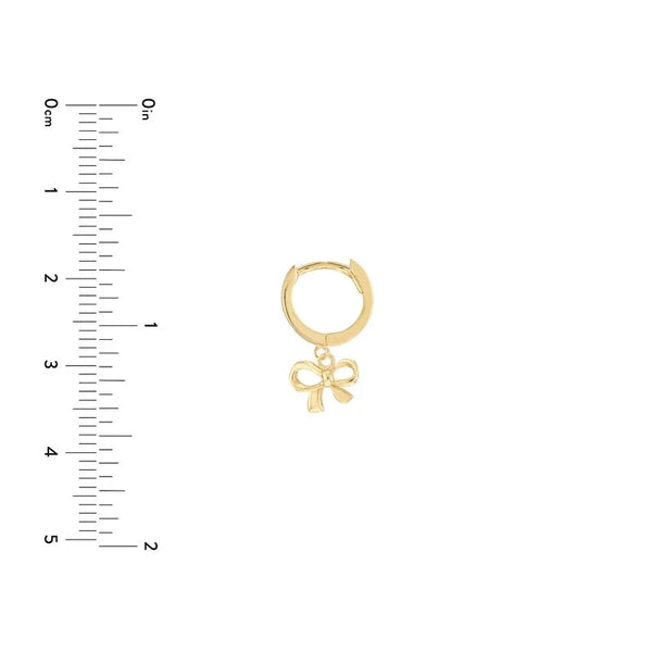 Mini Huggie Hoop Earrings with Bow Drop