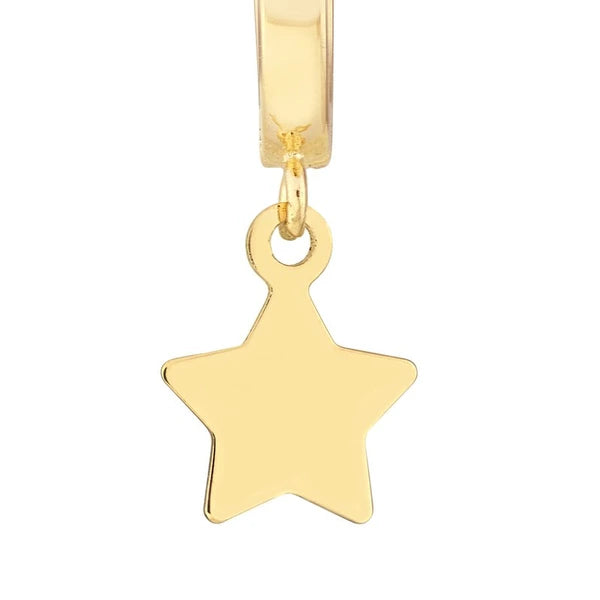 Mini Huggie Hoop Earrings with Star Drop