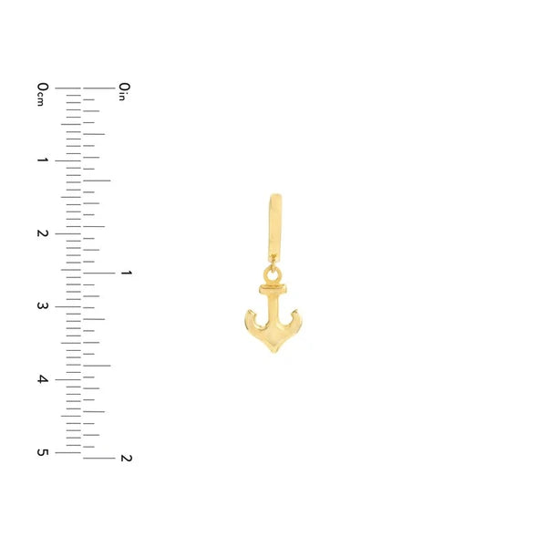 Mini Huggie Hoop Earrings with Anchor Drop