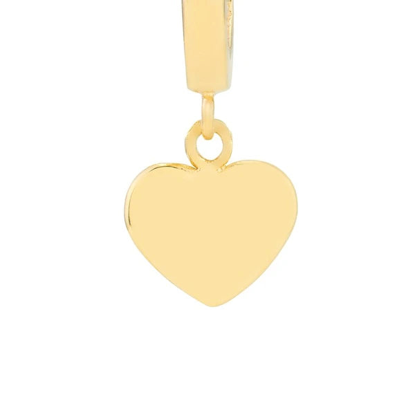 Mini Huggie Hoop Earrings with Heart Drop