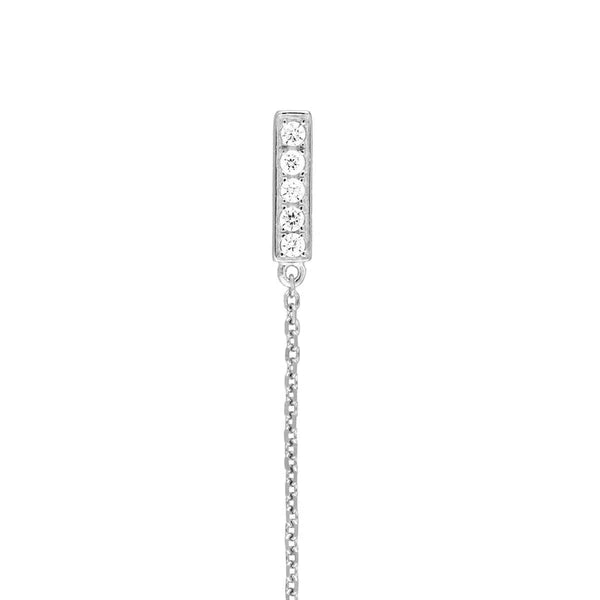CZ Bar Dangle Double Sided Earrings