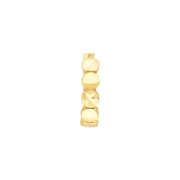 Diamond Cut Round Geometric Huggie Earrings