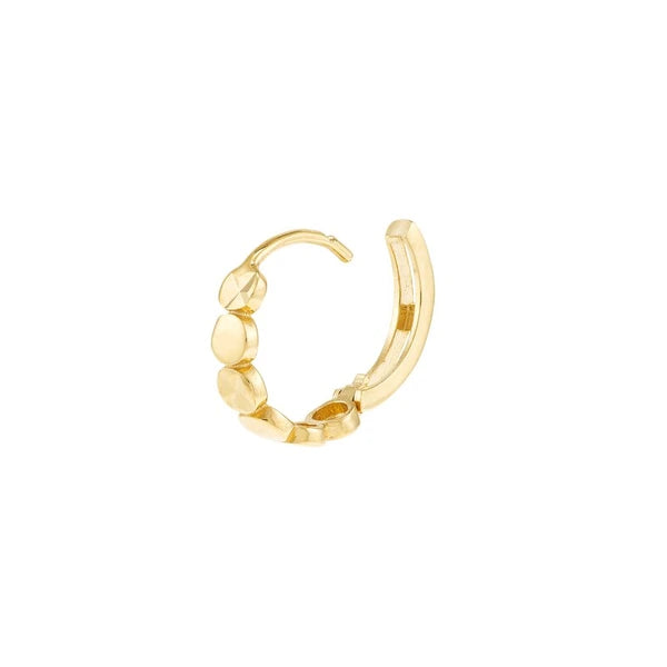 Diamond Cut Round Geometric Huggie Earrings