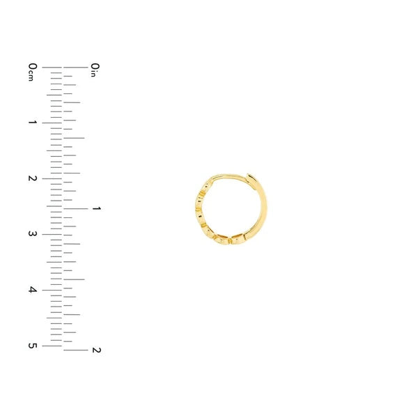 Diamond Cut Round Geometric Huggie Earrings