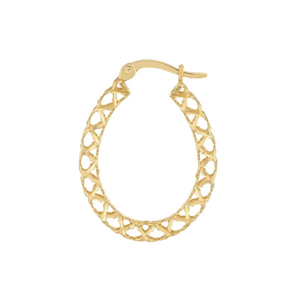 Oval Filigree Hoop Earrings