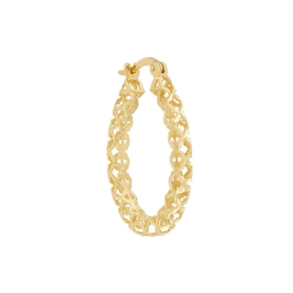 Oval Filigree Hoop Earrings