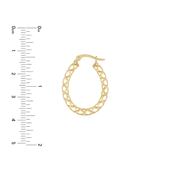 Oval Filigree Hoop Earrings