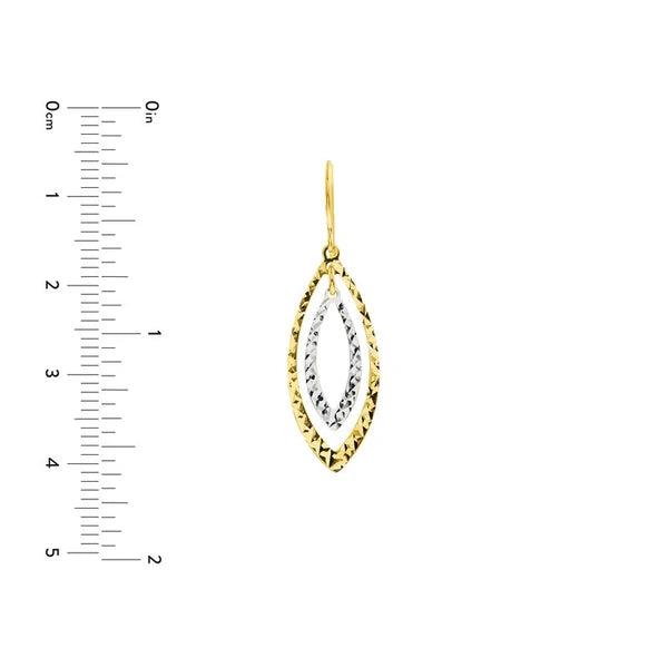 Two-Tone Diamond-Cut Double Marquise Earrings