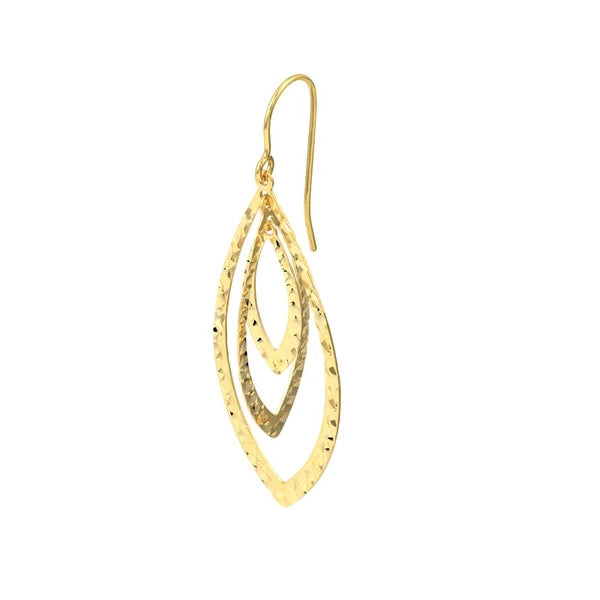 Triple Marquise Earrings on Fish Hook