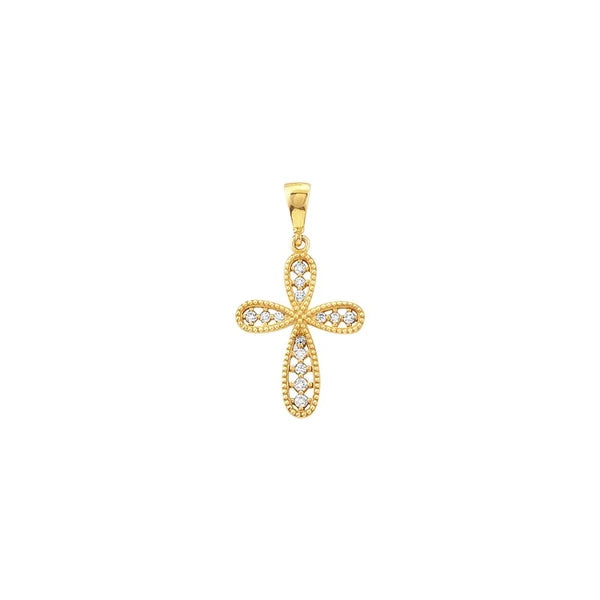 CZ Beaded Filigree Cross Pendant