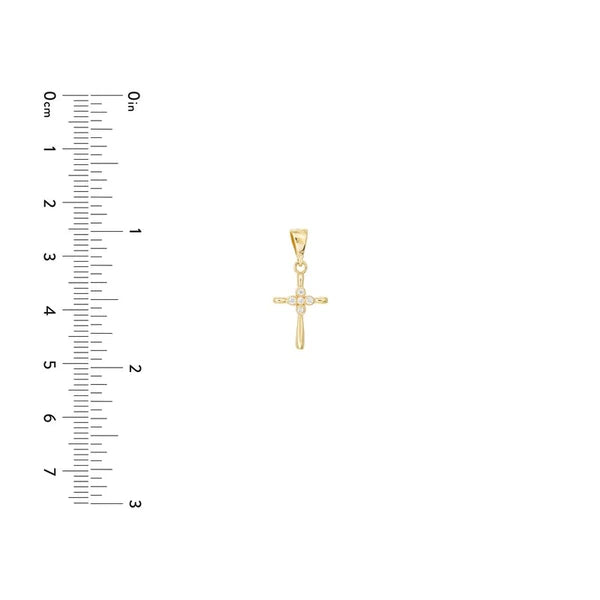 Four CZ Polished Mini Cross Pendant