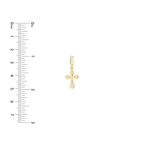 Pointed Edge Mini CZ Cross Pendant