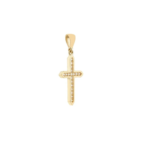 CZ Cross Pendant Framed