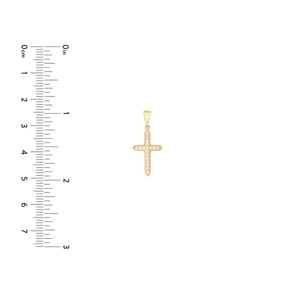 CZ Cross Pendant Framed