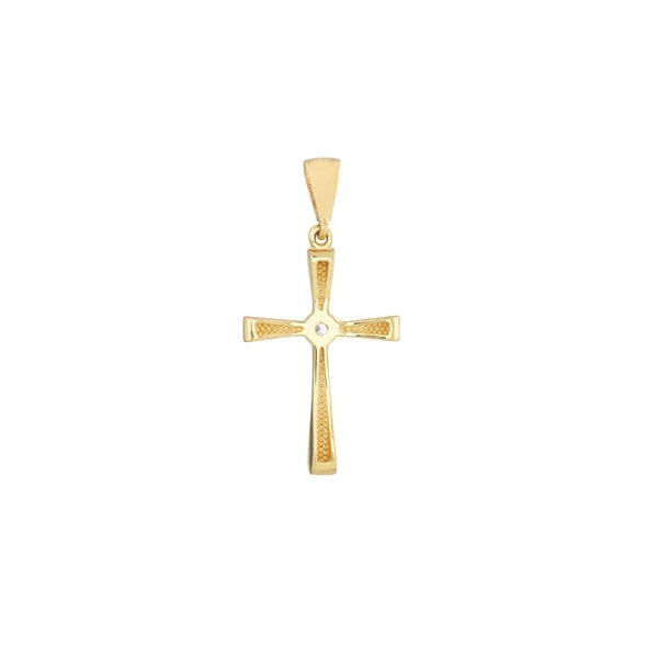 CZ Center Polished Cross Pendant