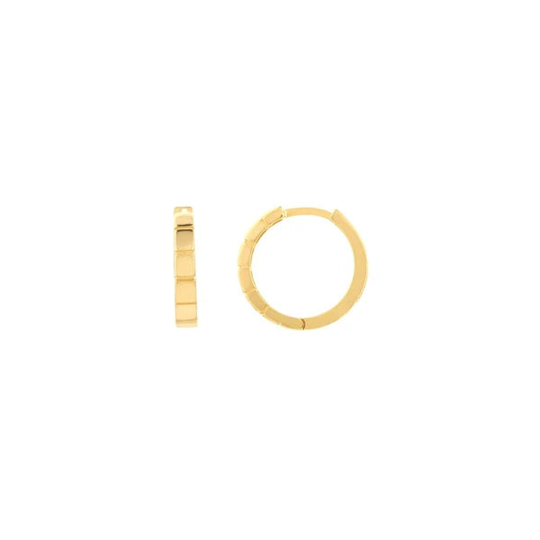 Square Design Huggie Hoop Earrings