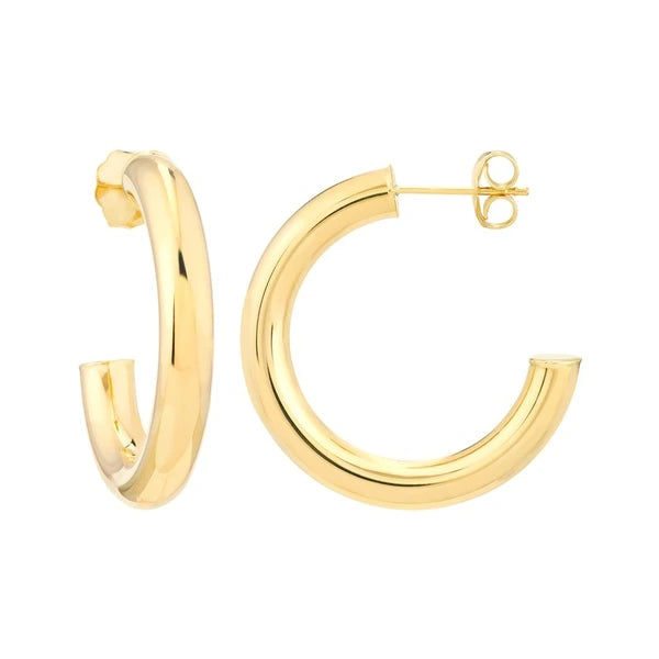4mm x 25mm Tube Hoop Earrings