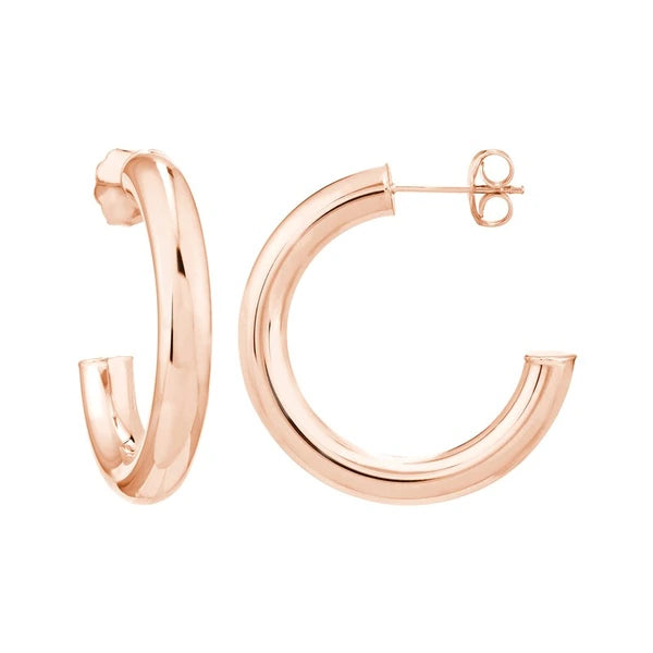 4mm x 25mm Tube Hoop Earrings