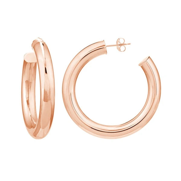6mm x 40mm Tube Hoop Earrings